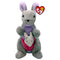 Ty Beanie Baby Kayla the Grey Kangaroo Plush wth Joey