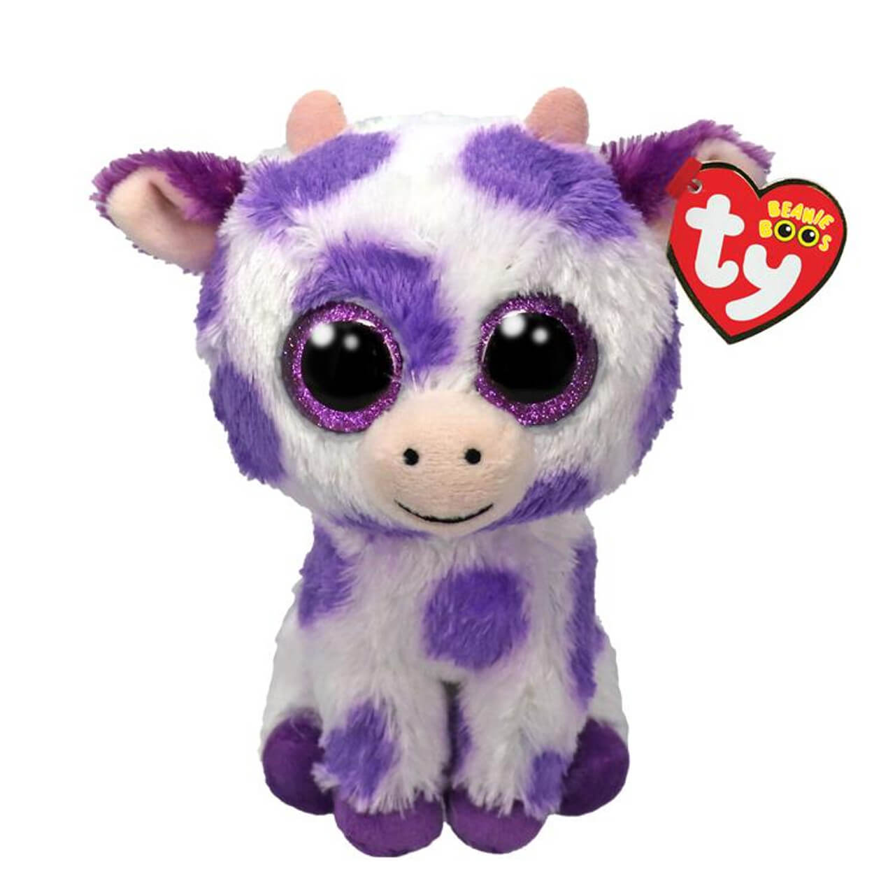 Ty Beanie Boo Ethel the Purple Spotted Cow Plush