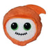 TY Beanie Bouncer plush toy of Jacob the Orange Ghoul, featuring a round ghostly face with bright green embroidered eyes, stitched black smile, and a soft orange hooded body perfect for Halloween décor.