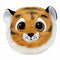 TY Beanie Bouncer plush toy of Stripes the Tiger, featuring soft orange and white fur, black stripes, large round amber eyes, and a small embroidered nose for a cute, cuddly jungle animal design.
