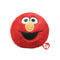 Elmo plush toy Ty Beanie Bouncers in bright red soft fabric, round character face with orange nose, embroidered eyes and smiling mouth, Sesame Street design, bouncer ball style on white background.