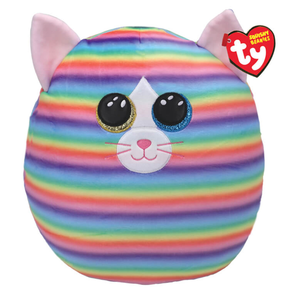 Ty Beanie Squishies Heather the Rainbow Cat 10-Inch Plush
