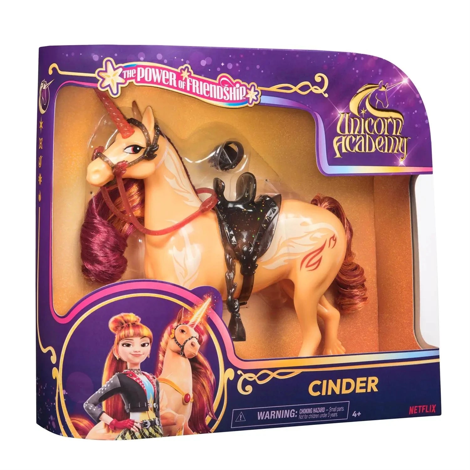 Unicorn Academy Power of Friendship Cinder with Translucent Saddle & Bridle 11-Inch Unicorn Figure