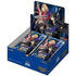Union Arena Sword Art Online Vol. 2 booster box is blue cardboard with Kirito and Asuna artwork, displaying multiple trading card packs on a white background.