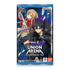Union Arena Sword Art Online Vol. 2 booster pack features blue metallic foil with Kirito and Asuna artwork, holding 12 trading cards from Bandai Namco.