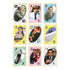 UNO The Office cards laid out in a grid on a white background, with character photos of Michael, Pam, Jim, Kevin, and Dwight, shown on colorful notebook paper-styled number and action cards.
