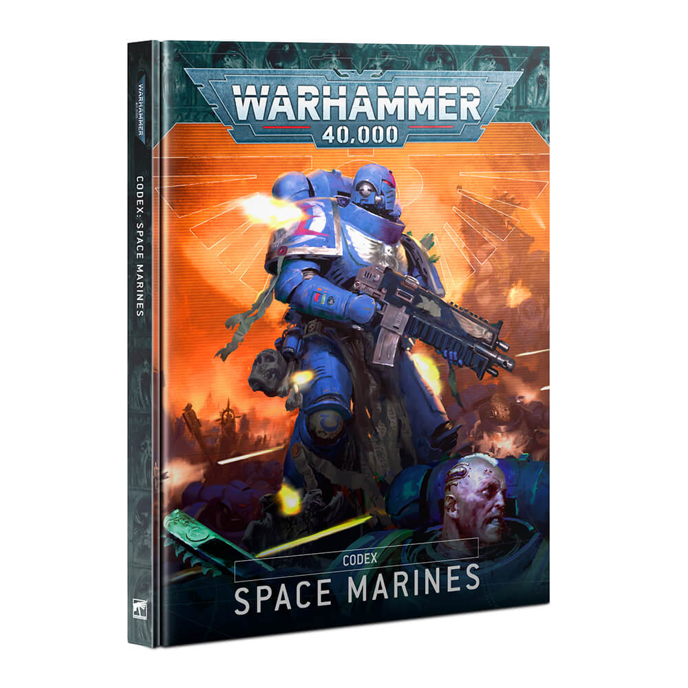 Front packaging carton of Warhammer 40K Codex Space Marines