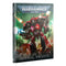 Warhammer 40,000 Codex: Imperial Knights hardcover rulebook featuring detailed cover art of a massive red-armored Imperial Knight mech firing weapons in a futuristic green battlefield.