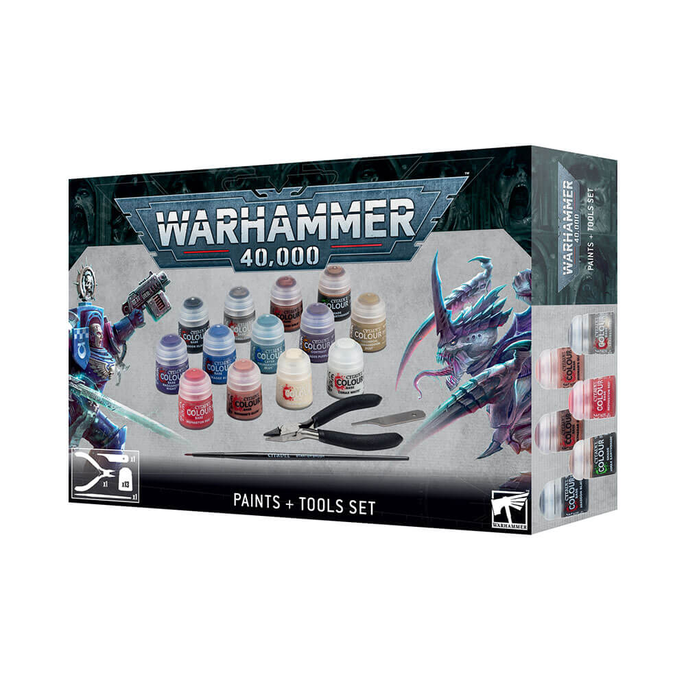Warhammer 40K Paints and Tools Set (Space Marines vs Tyranids)