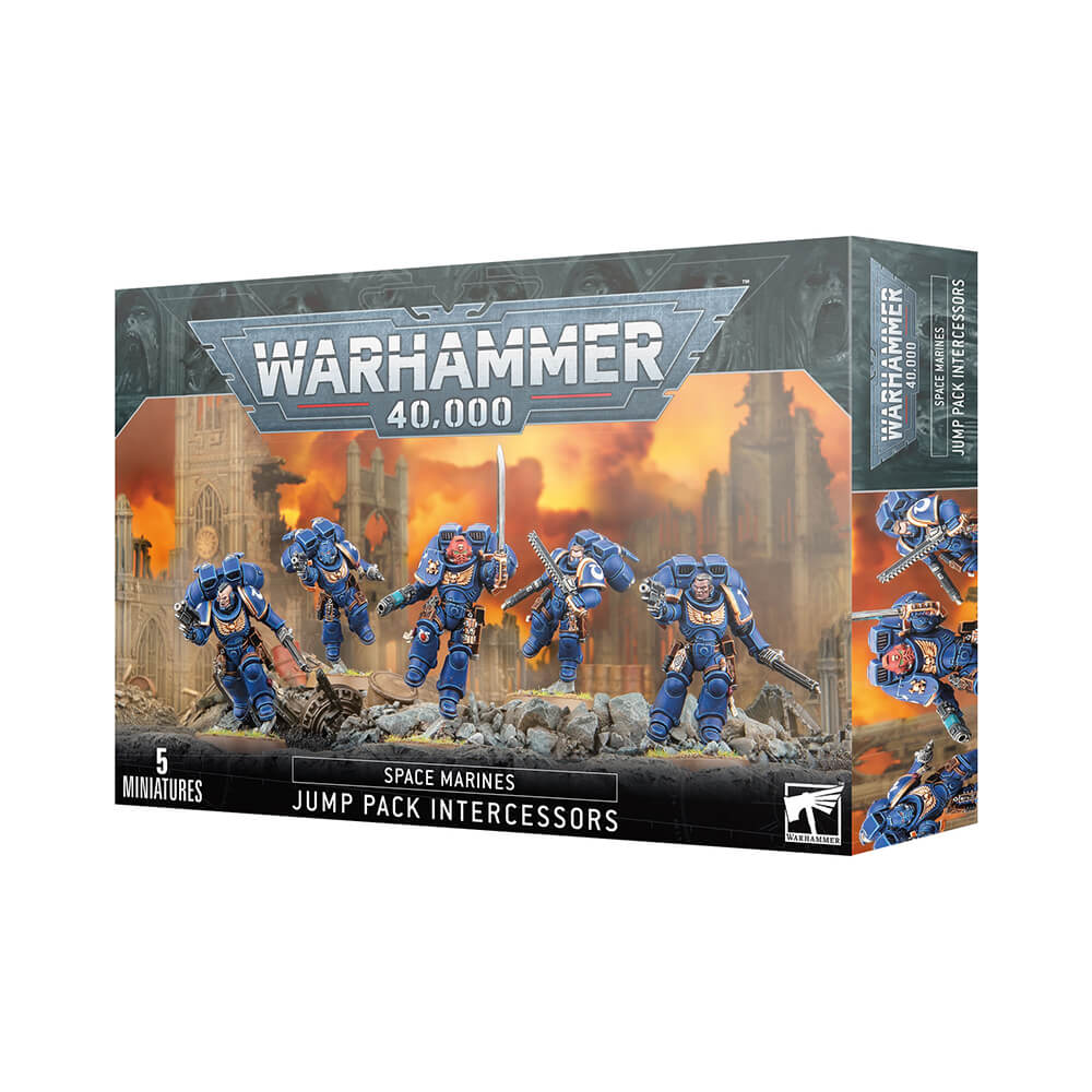 Front packaging box of Warhammer 40K Space Marines Jump Pack Intercessors