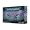 Warhammer 40,000 Thousand Sons Sekhetar Robots miniature box, showcasing two armored constructs with ornate details and claws, set against a mystical sci-fi battlefield backdrop.