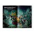 White Dwarf magazine double-page spread for Warhammer Quest Darkwater shows richly painted fantasy battle artwork with heroes and enemies fighting in flooded ruins, dramatic lighting, swirling water effects, and cinematic action scenes.