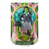 Retail package of Wicked Elphaba doll with accessories displayed in green and pink box, featuring images from the Wicked musical.