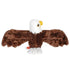Wild Republic bald eagle plush toy in brown and white soft fabric with plush texture, rear view showing wide wingspan and rounded body, soft stuffed construction made for hugging and gentle play.