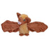 Wild Republic brown bat plush hugger showing soft tan and brown fuzzy fabric, outstretched wing shape, rounded standing form, and glow in the dark eyes, created for hugging or wrapping on a white studio background.