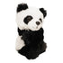 Wild Republic panda plush hugger showing black and white fluffy polyester texture, compact rounded body and extended arms that clasp together, created as a cuddly wraparound toy on a white background.
