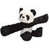 Wild Republic panda plush toy with black and white fuzzy polyester fabric, long flexible arms and legs, a rounded seated form, made for hugging or wrapping around objects on a plain white studio background.
