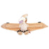 Wild Republic pteranodon plush toy in tan and cream colors with soft fabric texture, front-facing pose with wings fully spread, rounded beak and clawed feet, designed as a huggable dinosaur plush toy.