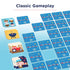 Wonder Forge Americana Matching Game tiles laid out in rows with designs of tractors, barbecues, sailors, and fireworks, showcasing classic picture-matching gameplay for children.