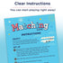 Wonder Forge Americana Matching Game instruction sheet with setup details, bright blue background, colorful fireworks, and an illustration of a vintage airplane with a pilot.