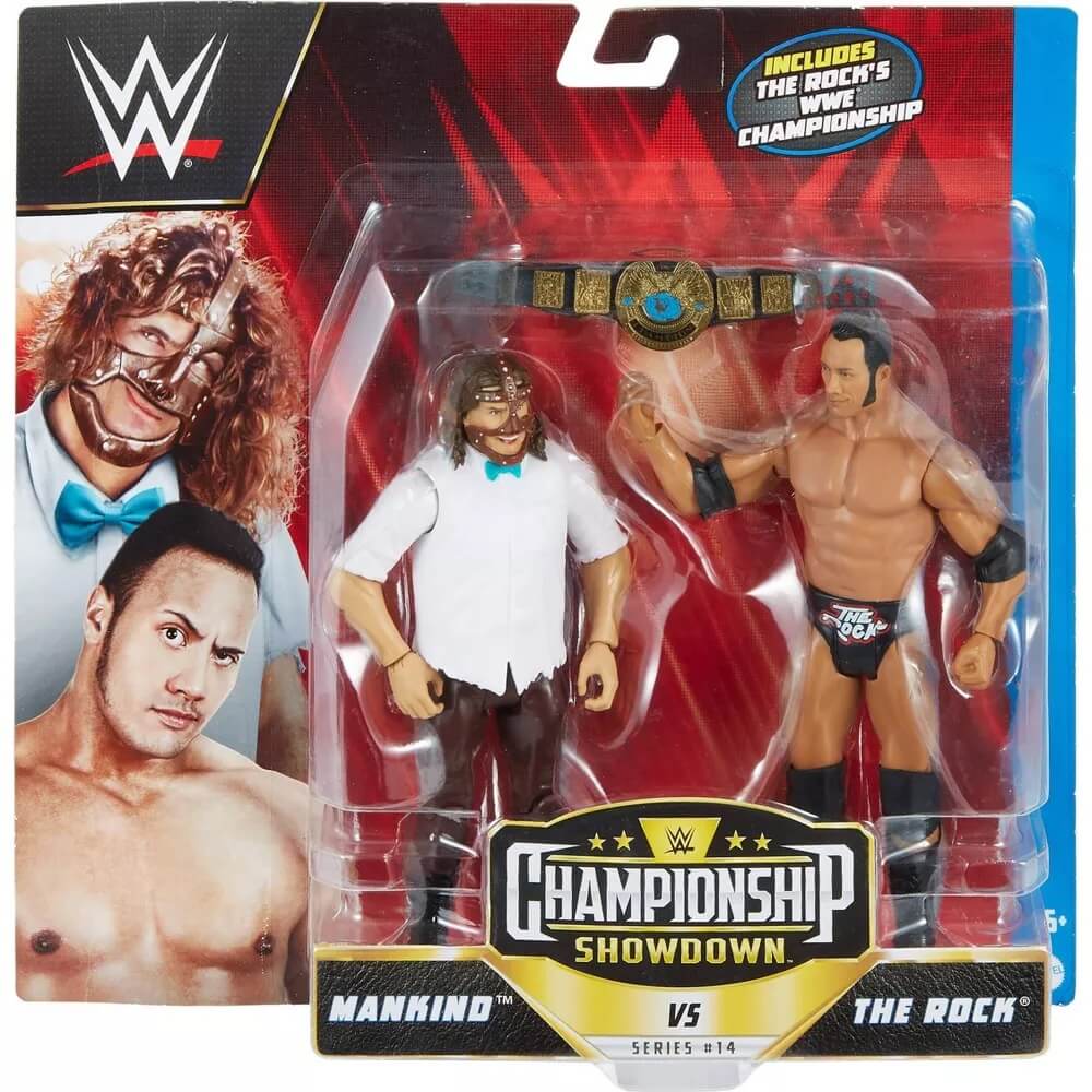 WWE Championship Showdown Series 14 Mankind and The Rock 1:12 Scale 2-Pack