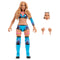 WWE Elite Collection Lola Vice wrestling figure shown in turquoise, pink, and black plastic with sculpted muscular form, flame-pattern ring gear, removable hands, extra head, and articulated joints on a clean white studio background.