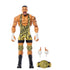Bron Breakker WWE Elite Series 119 action figure standing with open hands, yellow and black tiger-striped singlet, black boots, interchangeable finger-pointing hands, and gold championship belt.