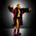 WWE Elite Collection Ilja Dragunov action figure posed dynamically in red robe with black fur trim, demonstrating articulation and detailed sculpting against dark backdrop.