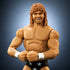 WWE Elite Collection Series 116 Brian Pillman action figure features lifelike sculpting with curly brown hair, muscular physique, black star trunks, and white wristbands posed against a blue gradient.