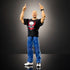 WWE Elite Collection Stone Cold Steve Austin figure posed with beer can accessory, black skull shirt, and red cooler, highlighting deluxe articulation and lifelike detail.