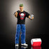 WWE Elite Stone Cold Steve Austin figure with interchangeable hands, black skull shirt, green camo cap, silver can, and red-and-white cooler accessories for posing and play.