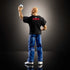 WWE Elite Collection Stone Cold Steve Austin figure rear view, wearing black RAW reunion shirt, blue jeans, and holding silver can accessory with articulated stance.