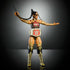 Poseable Bianca Belair action figure wearing black and gold attire, RAW Women’s Championship belt, sunglasses, and iconic braid, displayed mid-ring entrance pose with arms outstretched.