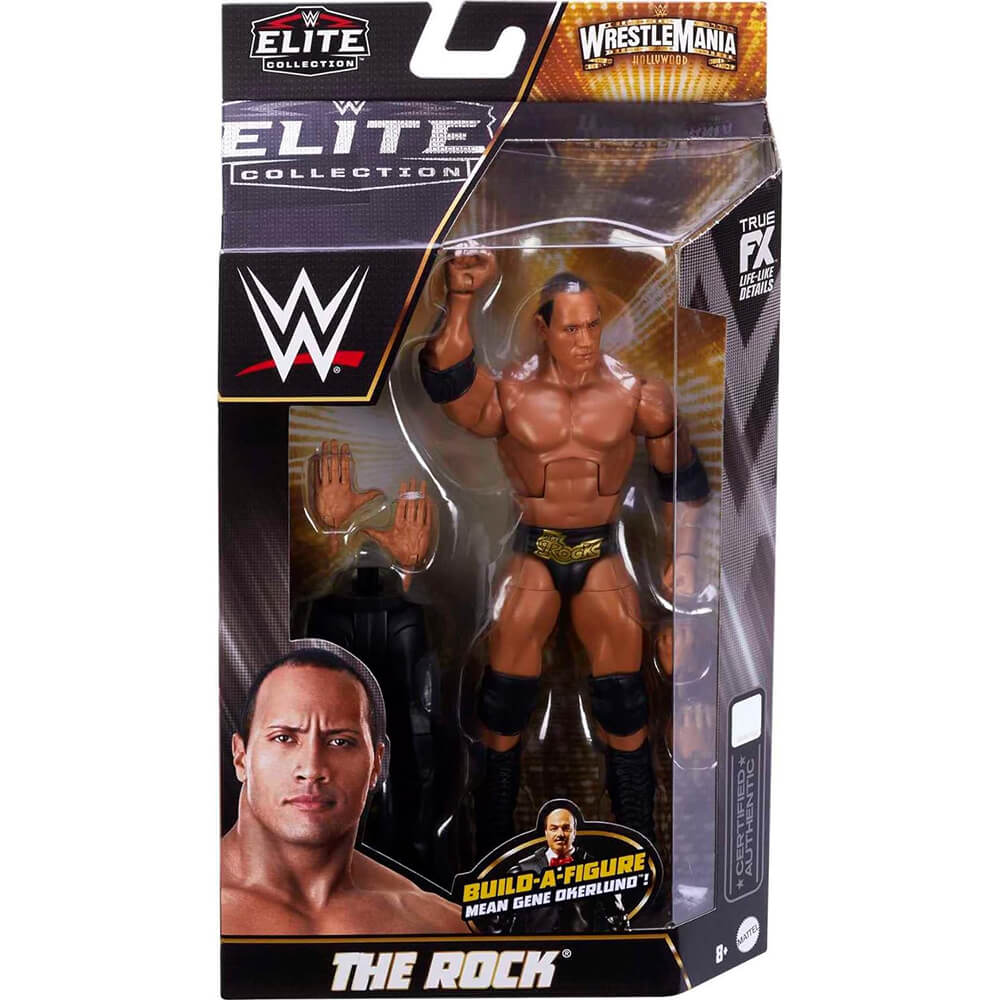 WWE Elite Wrestlemania Hollywood The Rock With Build-A-Figure Action Figure package