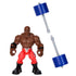 WWE Bobby Lashley Knuckle Crunchers action figure standing next to detachable blue barbell accessory, styled with muscular frame, red pants, and black boots.