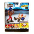 Back of WWE Knuckle Crunchers Bobby Lashley package showing figure in wrestling ring with barbell accessory, other collectible wrestlers, and rebound ring playset option.