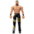 WWE Main Event Series Andrade wrestling figure shown in tan and black plastic with muscular sculpted torso, short slicked-back hair, full beard, black pants with yellow and silver accents, wrist tape, and black boots on a white studio background.