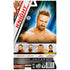 WWE Main Event Series LA Knight wrestling figure packaging back featuring blue and silver printed card with wrestler portrait, series branding, safety information, lineup images, Mattel logos, and WWE trademarks for retail display.