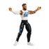 WWE Jey Uso poseable action figure with medium tan glossy plastic finish, articulated muscular build, white YEET tank top, black pants and white shoes, designed for dynamic wrestling poses against a plain white backdrop.