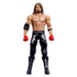 Full front view of WWE AJ Styles action figure standing tall in black and silver pants, red gloves, and black boots with detailed designs and logos.