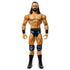 Front view of Drew McIntyre WWE Top Picks action figure in standing pose with detailed muscle sculpt, black and blue ring gear, and tall black boots.