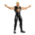 WWE Cody Rhodes action figure with blond hair, muscular build, and black outfit featuring a flaming skull logo, posed with arms wide on a plain white background.