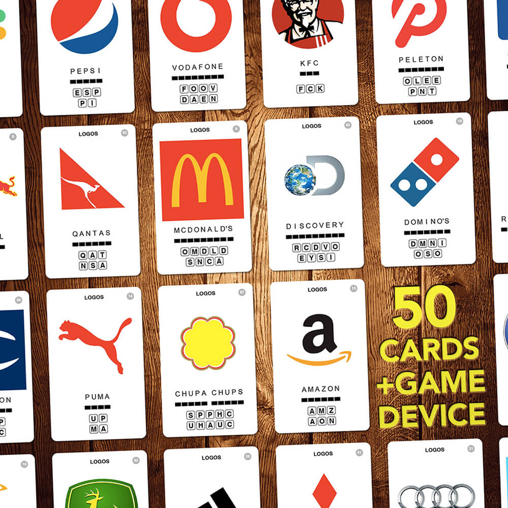 100 Pics Logo Quiz Double Sided Card Game