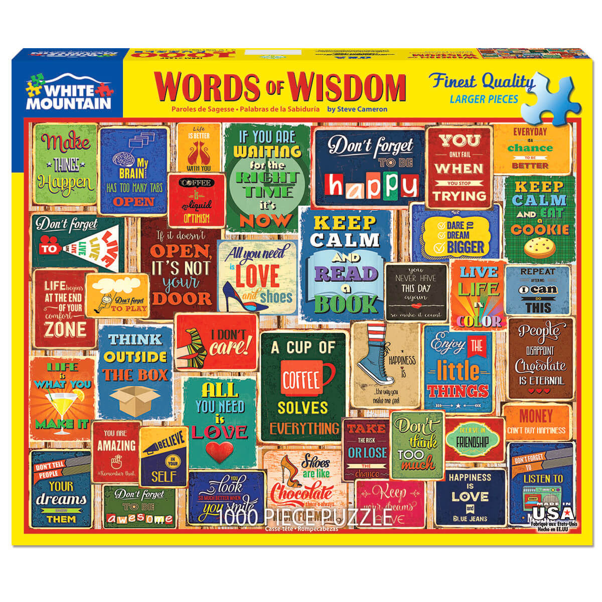 White Mountain Puzzles Words of Wisdom 1000 Piece Jigsaw Puzzle