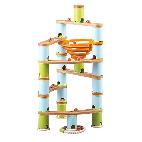Fat Brain Toys Bamboo Builder Marble Run - 119pcs