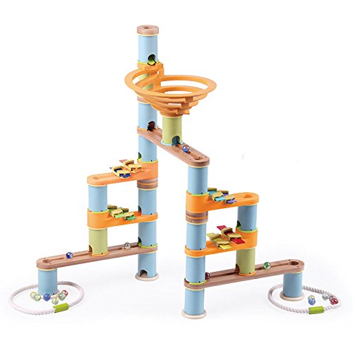 Fat Brain Toys Bamboo Builder Marble Run - 127pcs Music