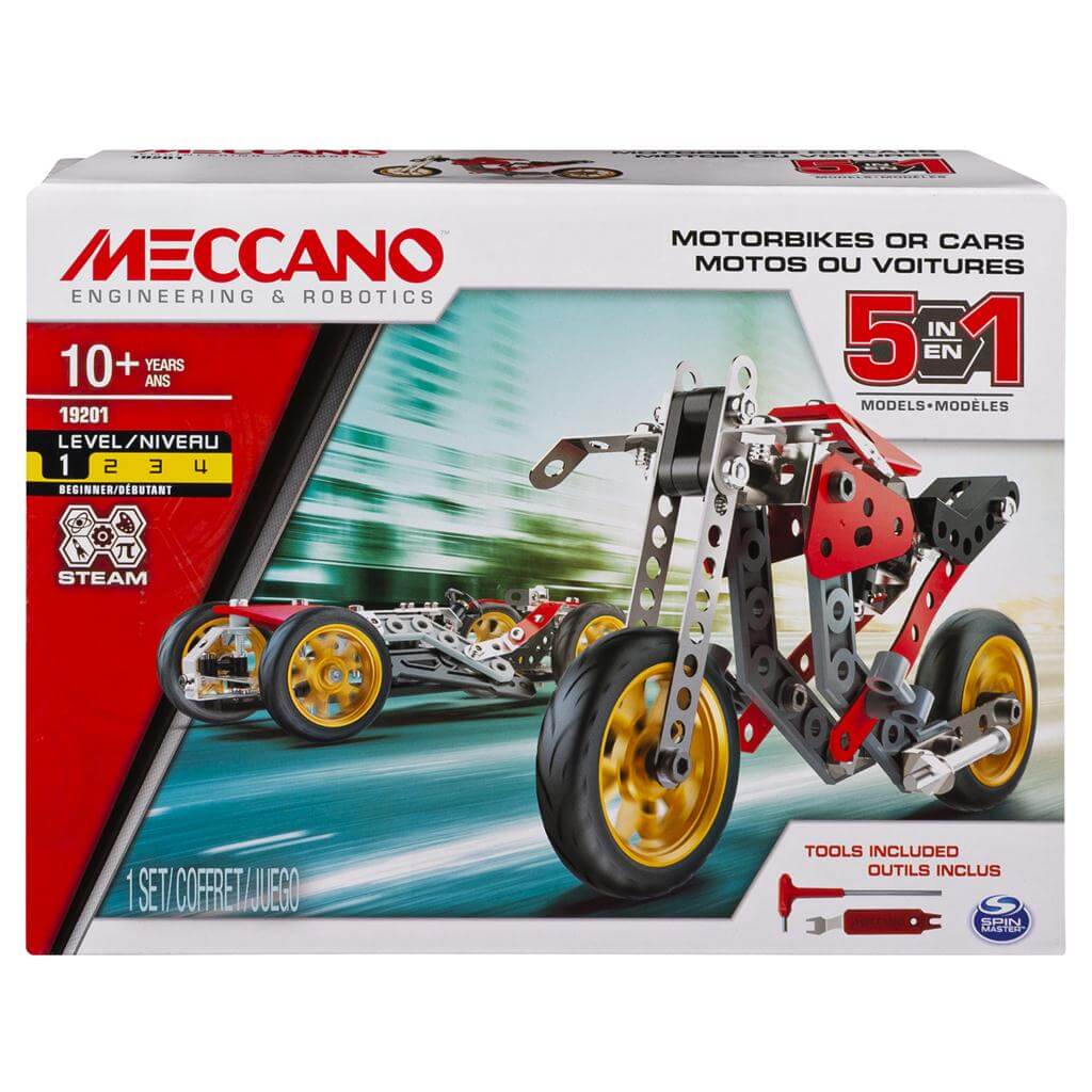 Meccano 5-in-1 Street Fighter Bike STEAM Building Set