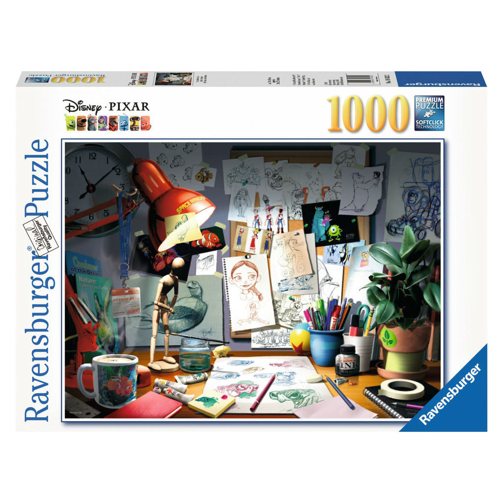 Ravensburger Disney-Pixar The Artist's Desk 1000 Piece Jigsaw Puzzle