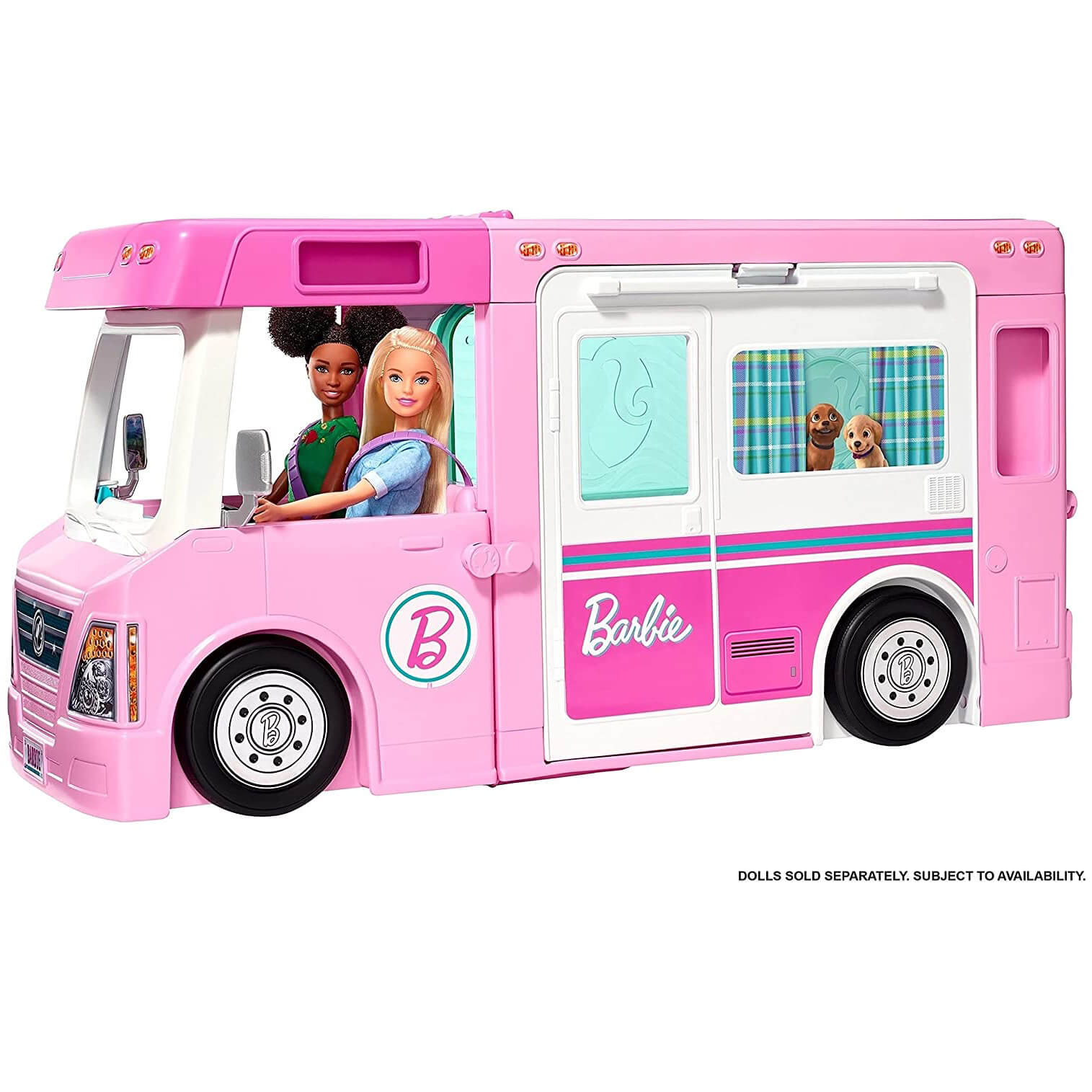  Barbie Pop-Up Camper Transforms into 3-Story Play Set with  Pool! : Toys & Games