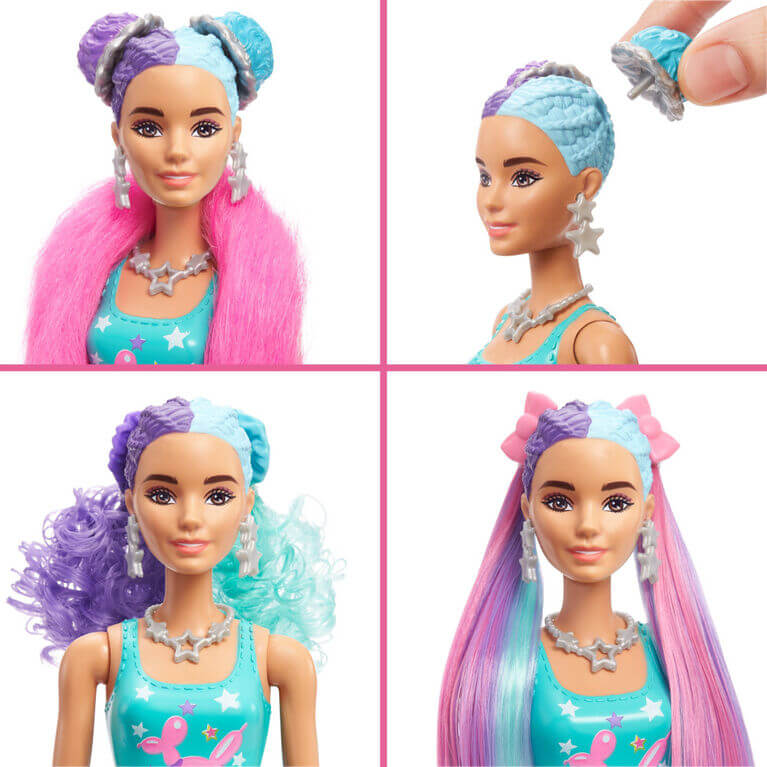 Barbie Color Reveal Glitter Doll with Blue and Purple Hair